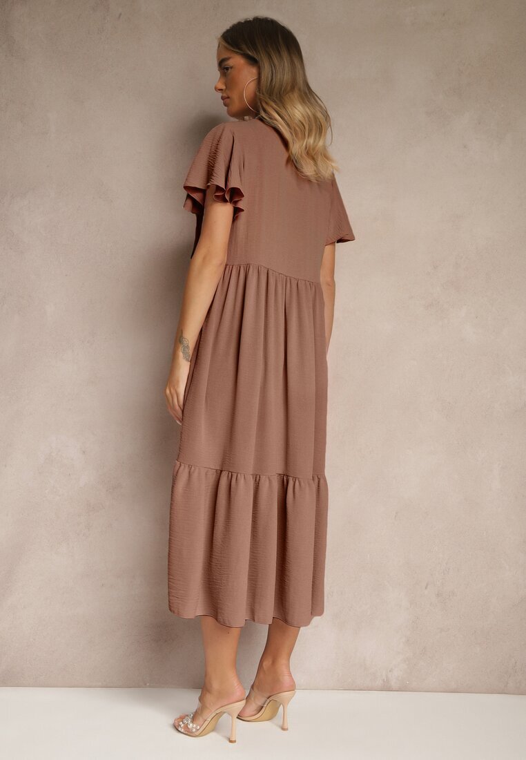 ann gissy Rochie Maro Evazată cu Viscoză în Stil Casual Filarenna