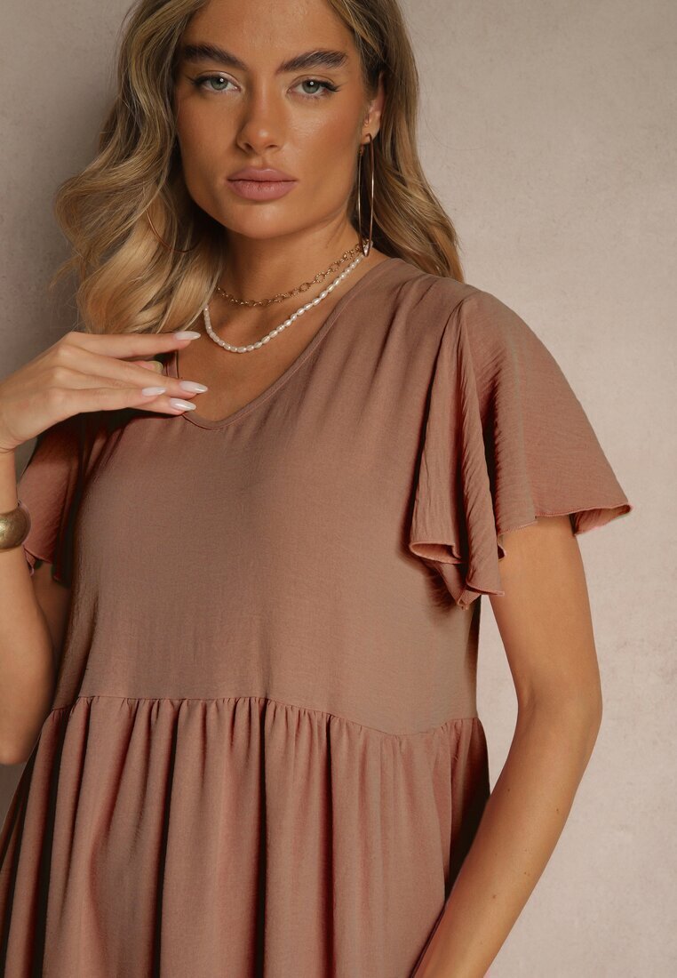 ann gissy Rochie Maro Evazată cu Viscoză în Stil Casual Filarenna