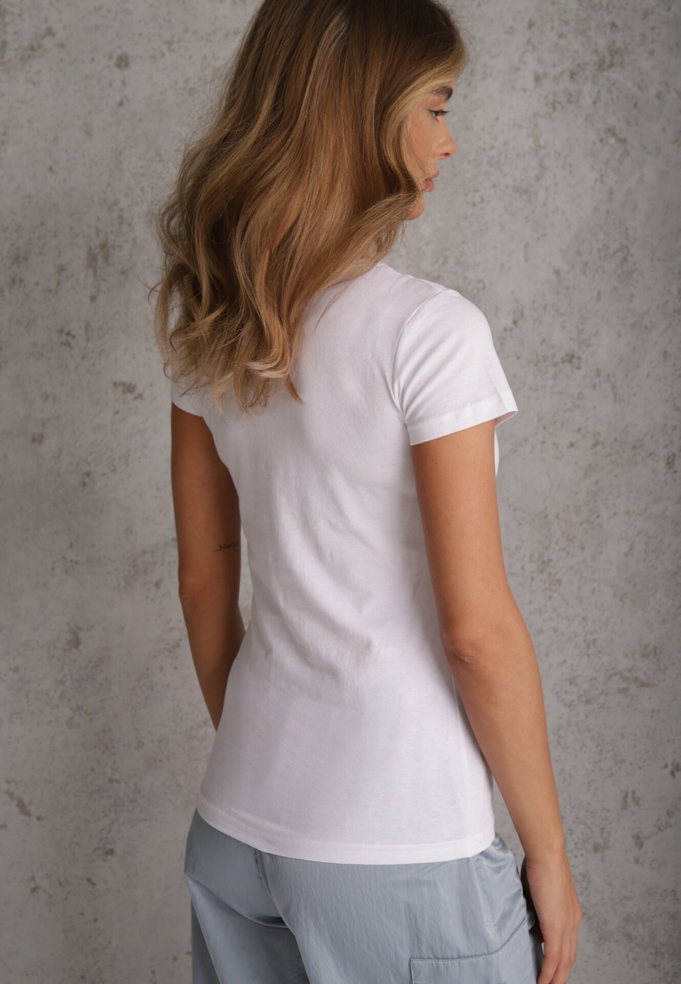 ann gissy Tricou Casual Alb din Bumbac Zeiasha