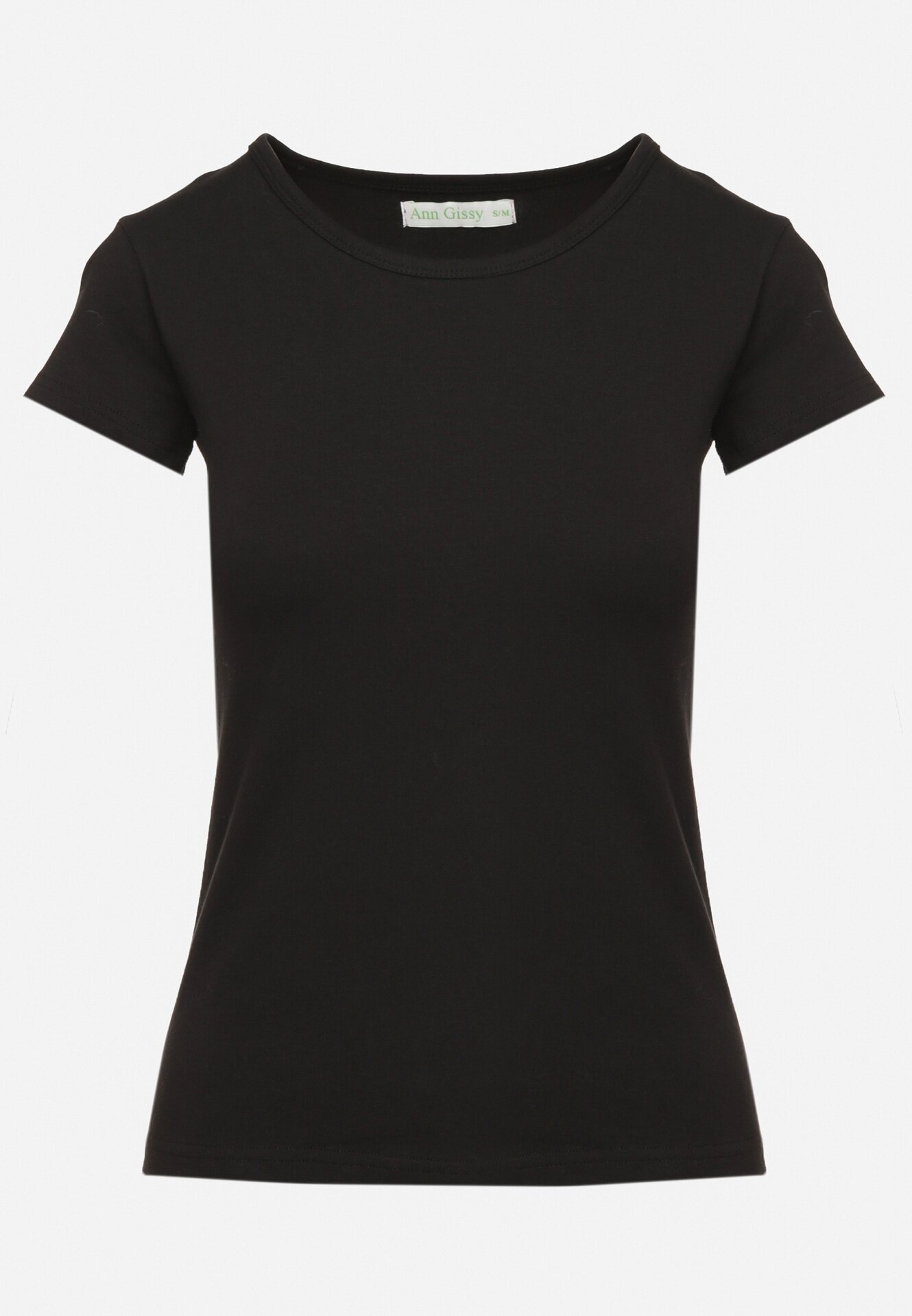 ann gissy Tricou Negru Casual din Bumbac Zeiasha