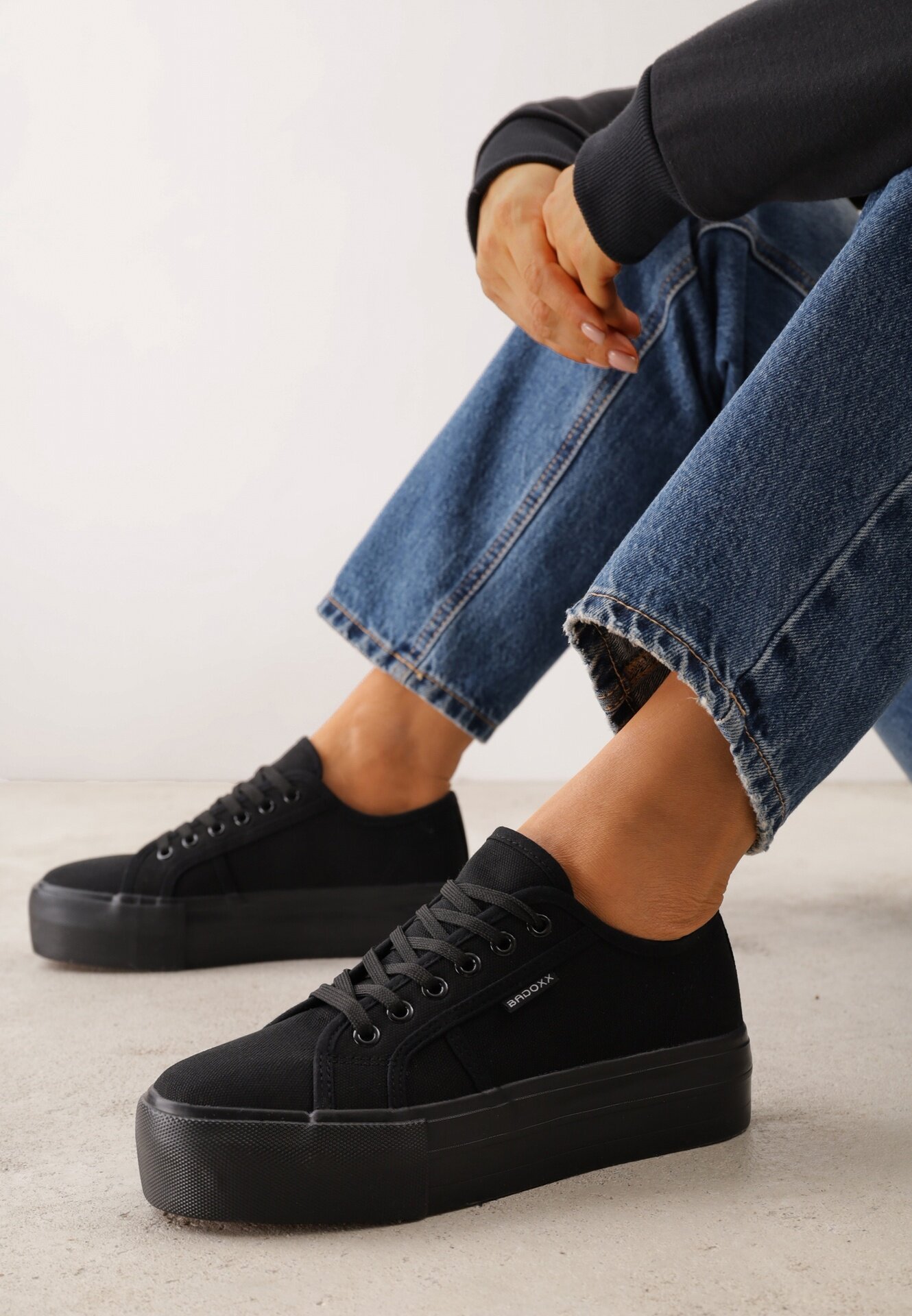 badoxx Adidași Negri Basic cu platformă Mailiselle