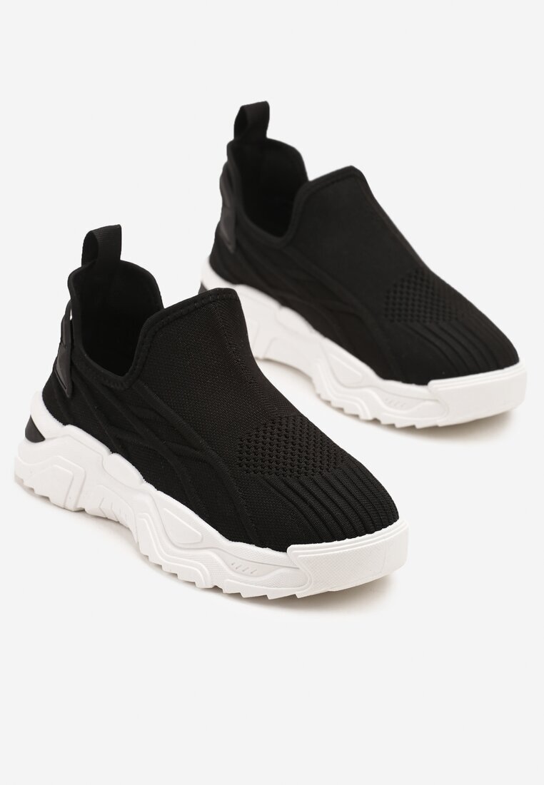 ballada Adidași negri plasă slip-on decorați cu imprimeuri în relief Nusadela