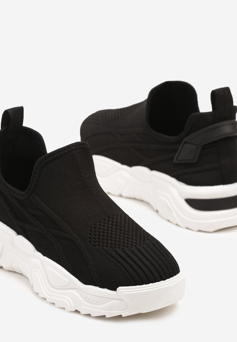 ballada Adidași negri plasă slip-on decorați cu imprimeuri în relief Nusadela