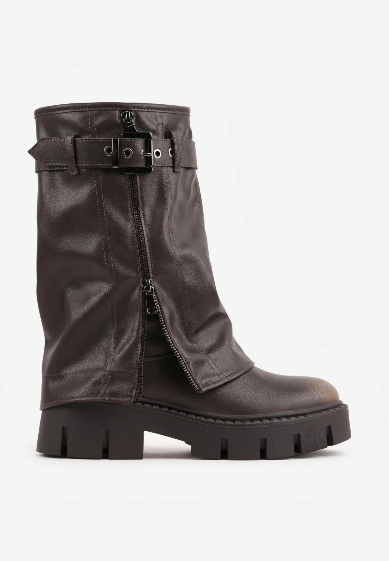 ballada Botine Maro Biker Boots cu carâmb tip crac cu Cataramă Veresta