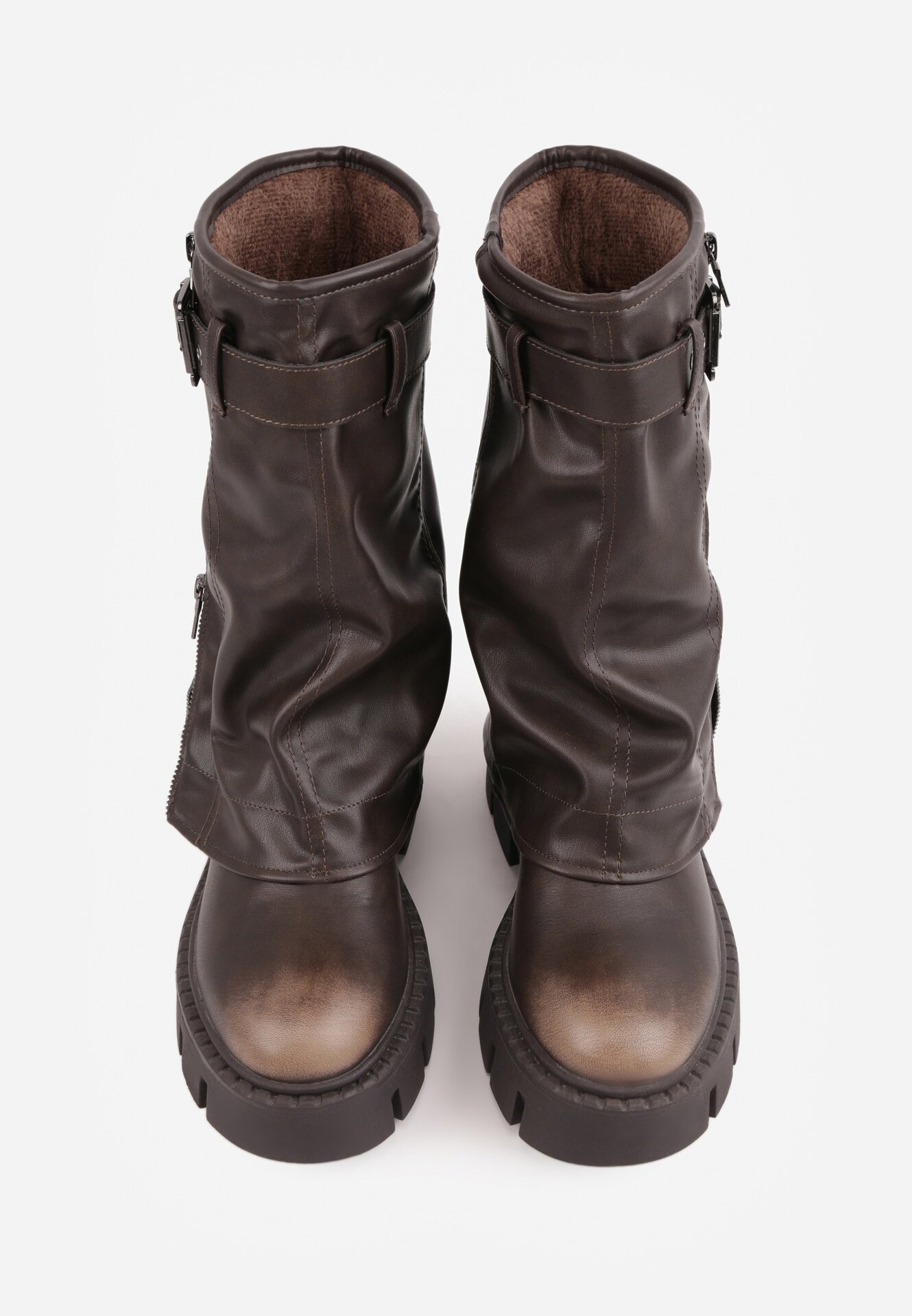 ballada Botine Maro Biker Boots cu carâmb tip crac cu Cataramă Veresta