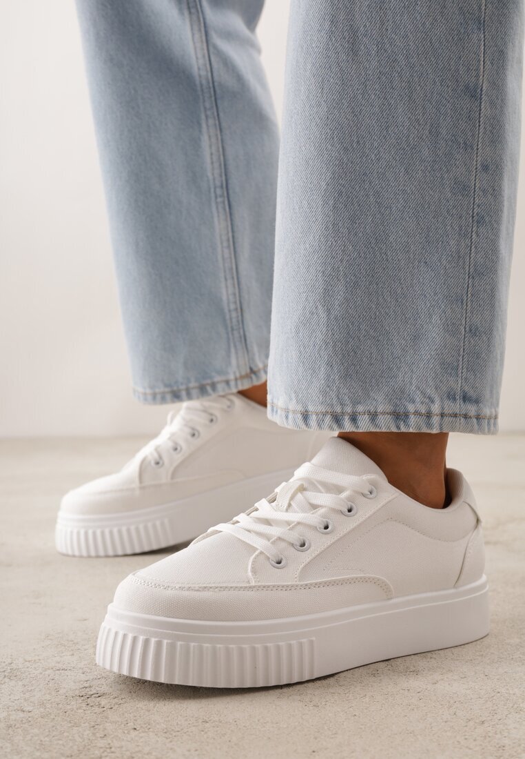 ballada Chunky Sneakers Alb pe platformă reliefată Trianne