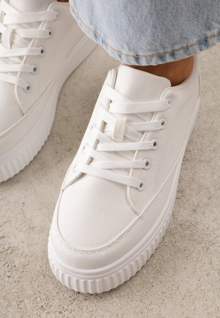 ballada Chunky Sneakers Alb pe platformă reliefată Trianne
