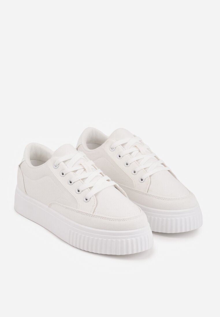 ballada Chunky Sneakers Alb pe platformă reliefată Trianne