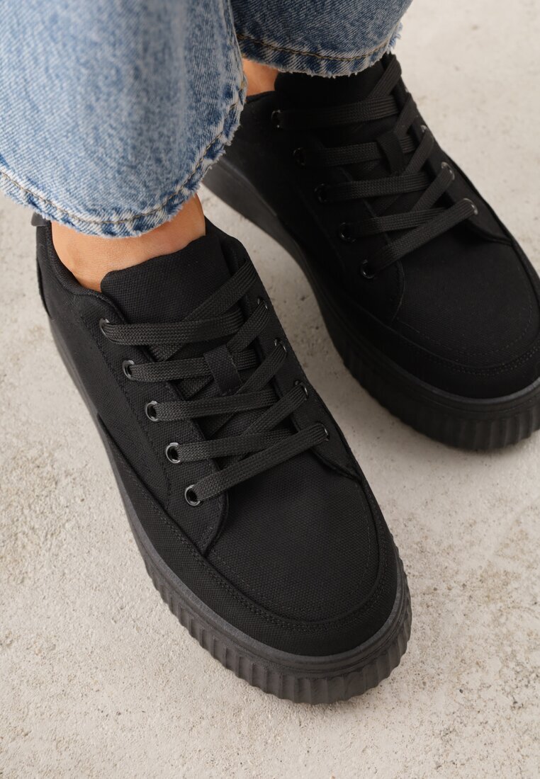 ballada Chunky Sneakersy Negri pe Platformă Embosată Trianne