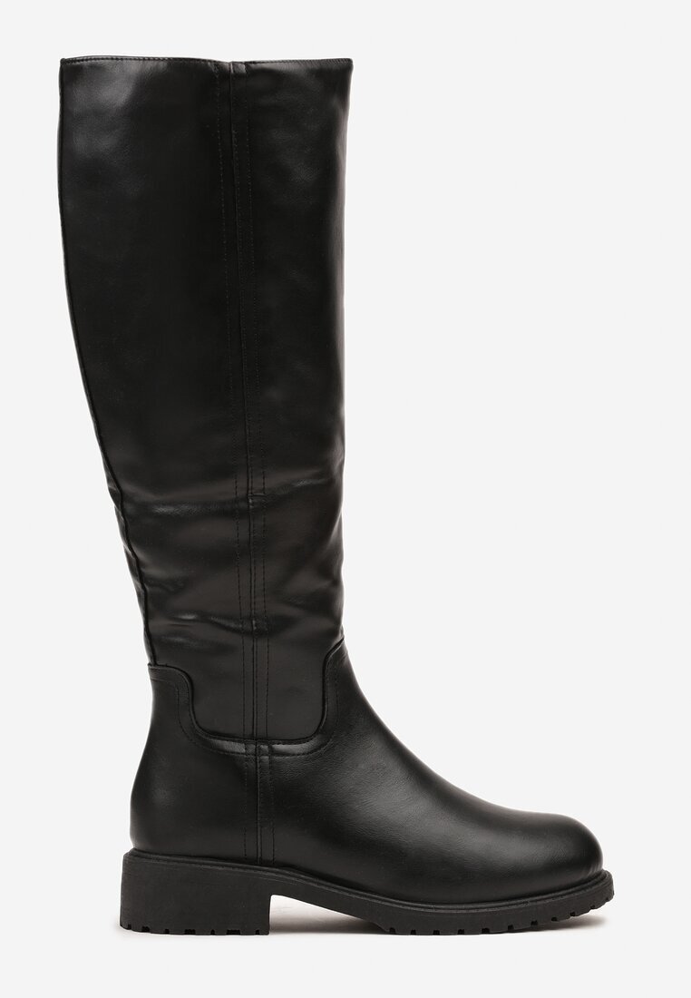 ballada Cizme Negre Ajustate Vices din imitație de piele în stil Basic Lonavie
