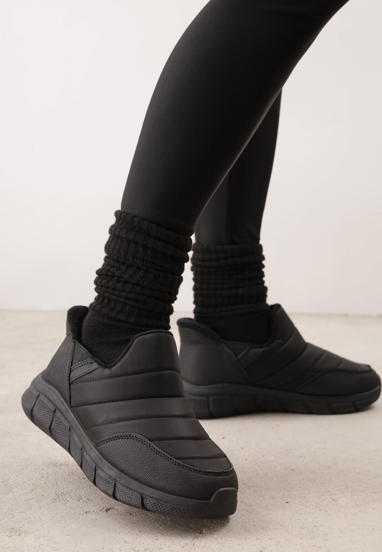 ballada Ghete-sneakers de zăpadă Negre pe Platformă cu Imprimeu și cu Față matlasată Vermina
