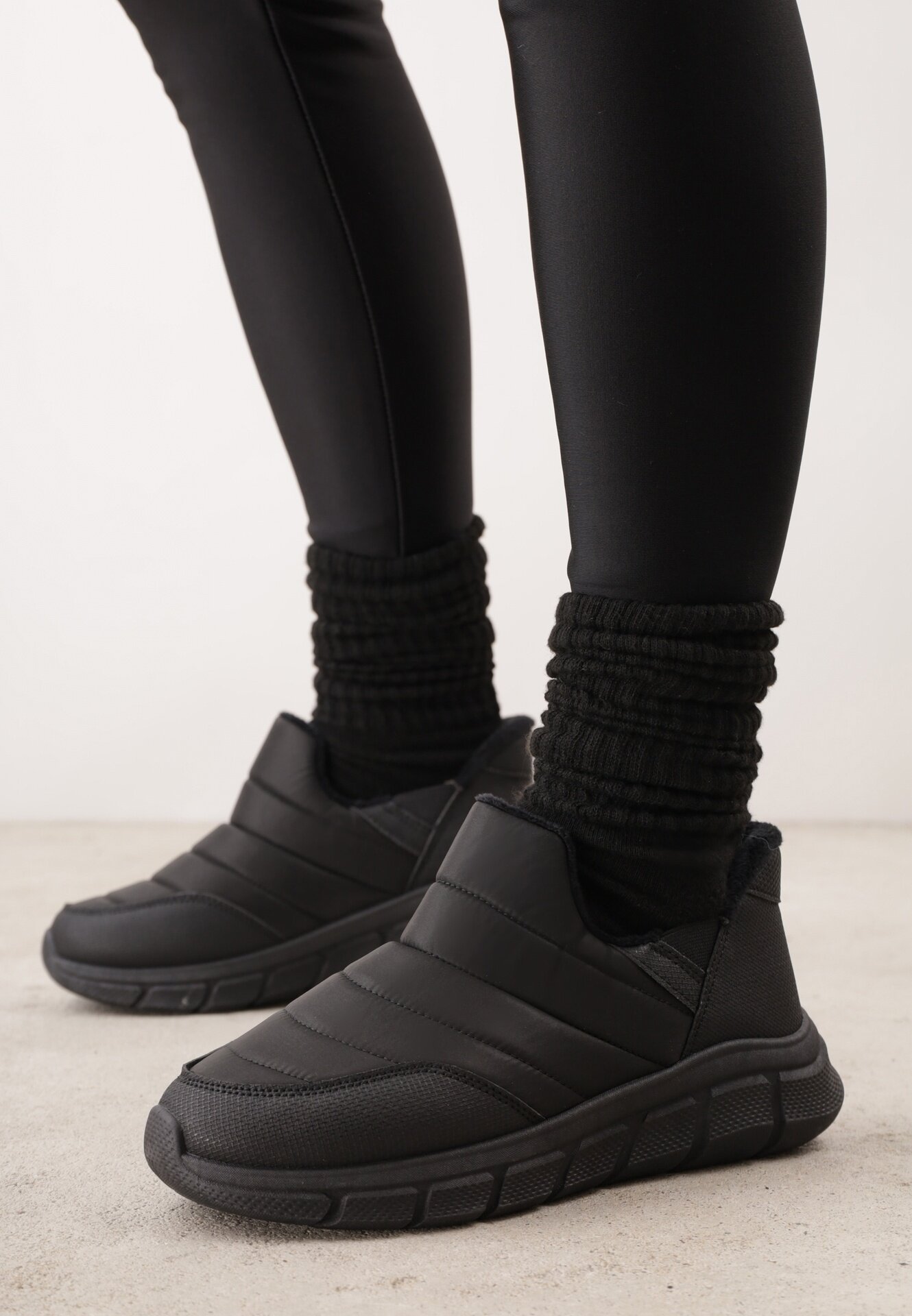 ballada Ghete-sneakers de zăpadă Negre pe Platformă cu Imprimeu și cu Față matlasată Vermina