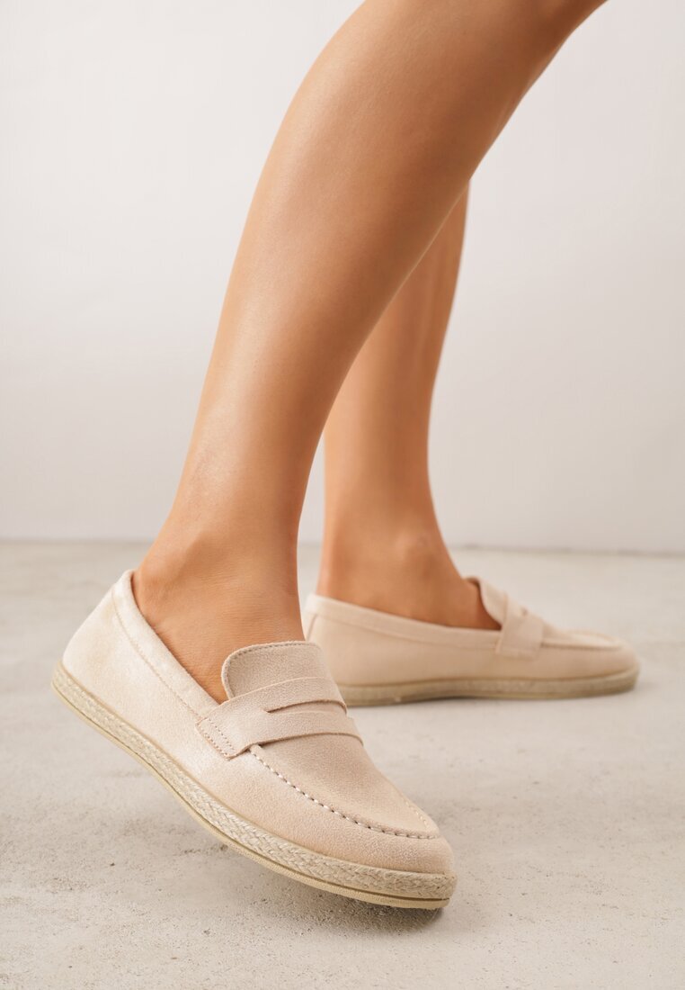 ballada Mocasini Bej cu Împletitură în Stil Boho Galenatea