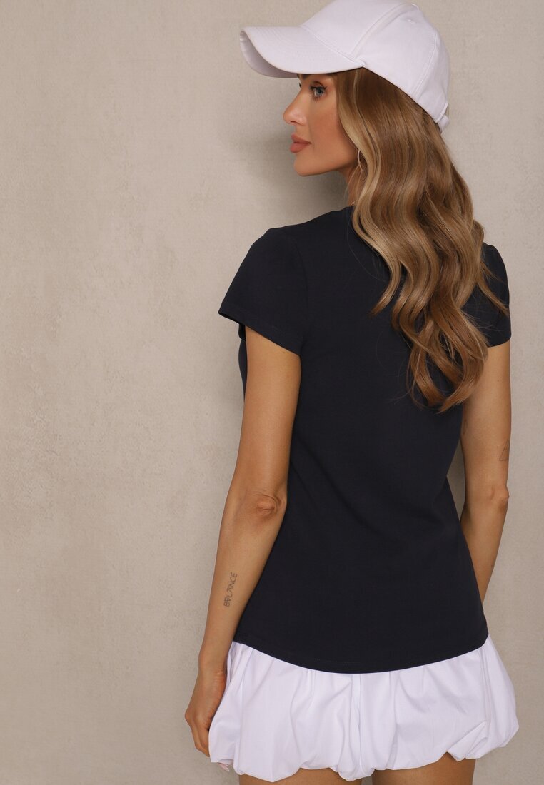 basic Tricou Bleumarin din Bumbac Mevolena