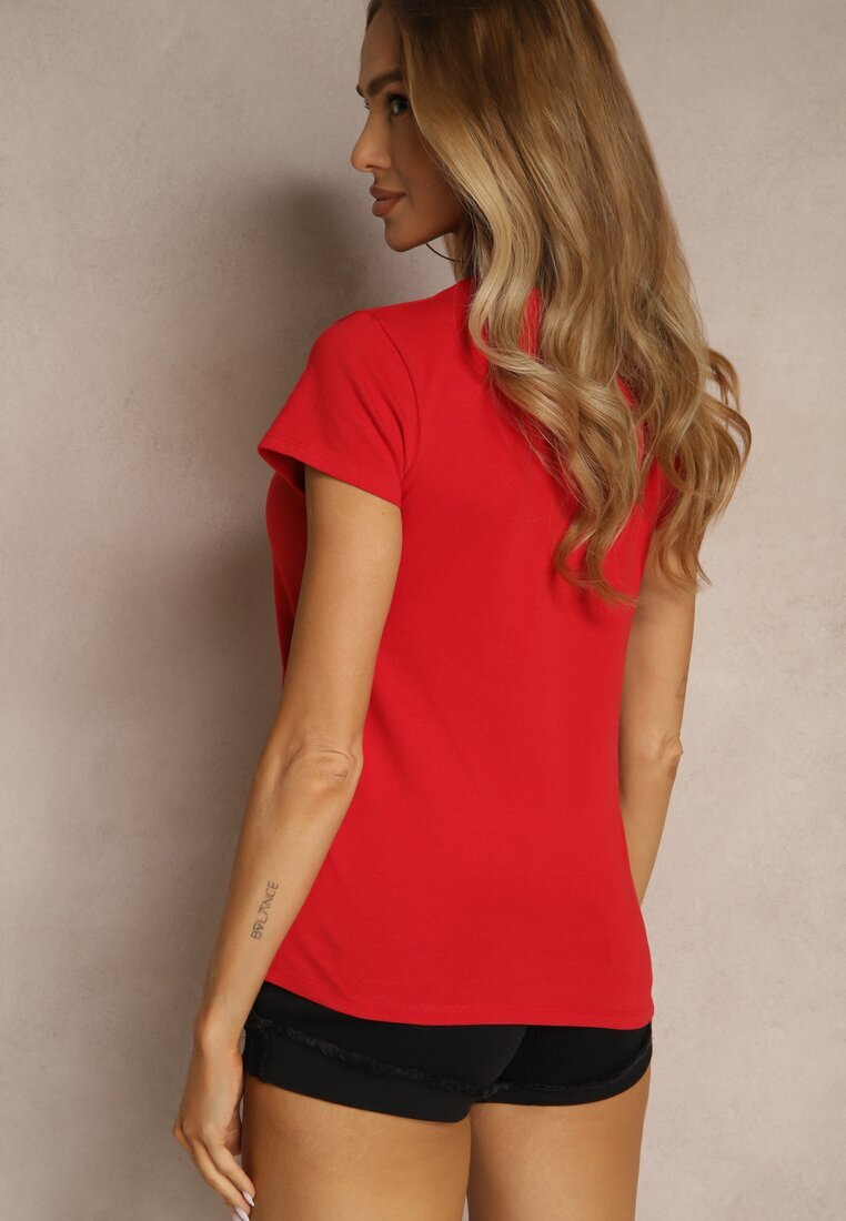 basic Tricou Roșu din Bumbac Mevolena