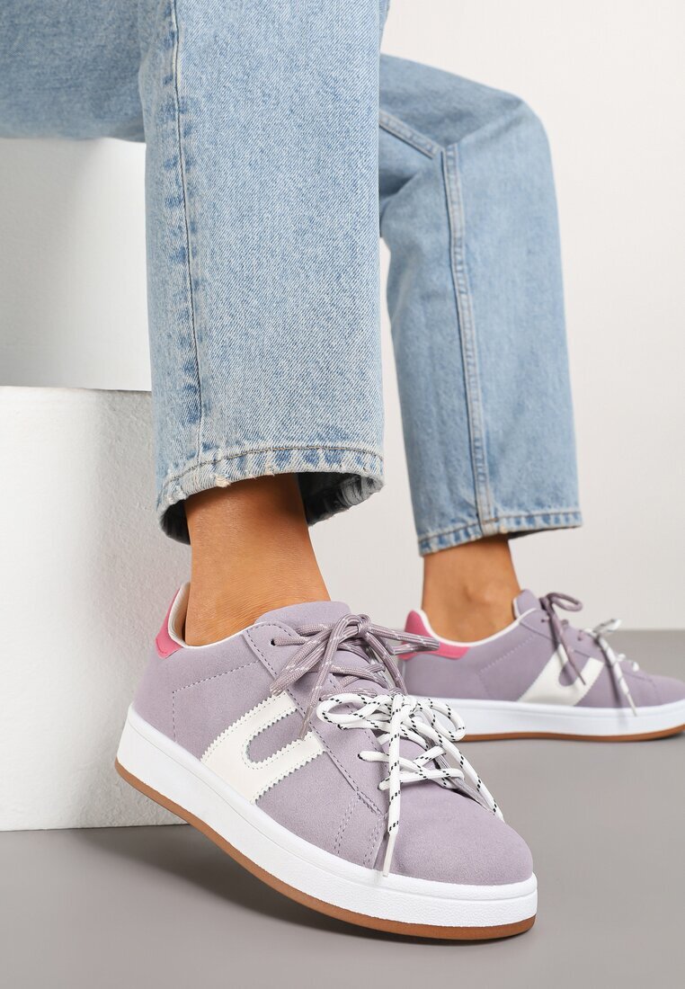 be.sport Sneakers violet decorați cu motiv geometric Telindrela