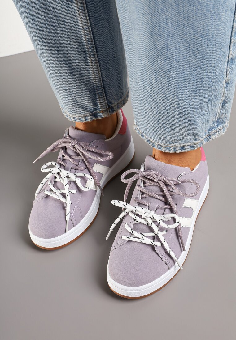 be.sport Sneakers violet decorați cu motiv geometric Telindrela