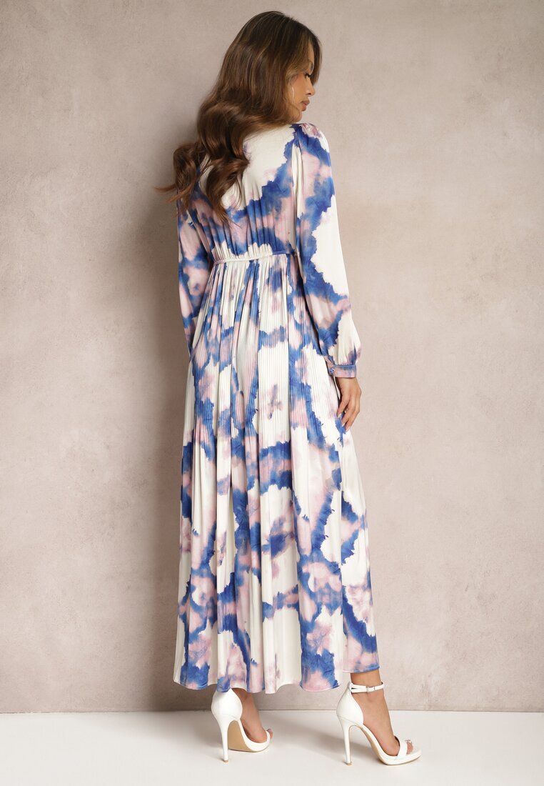 belcci Rochie Bej-Violet Maxi De satin cu croi evazat Velian