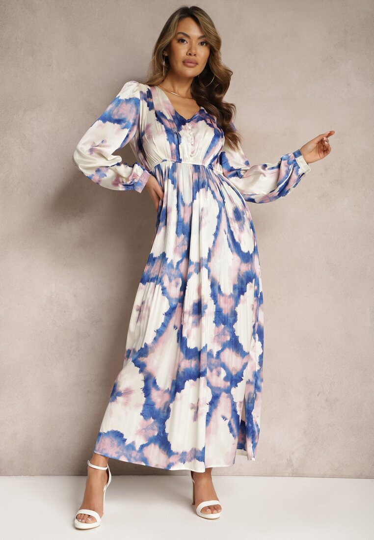 belcci Rochie Bej-Violet Maxi De satin cu croi evazat Velian