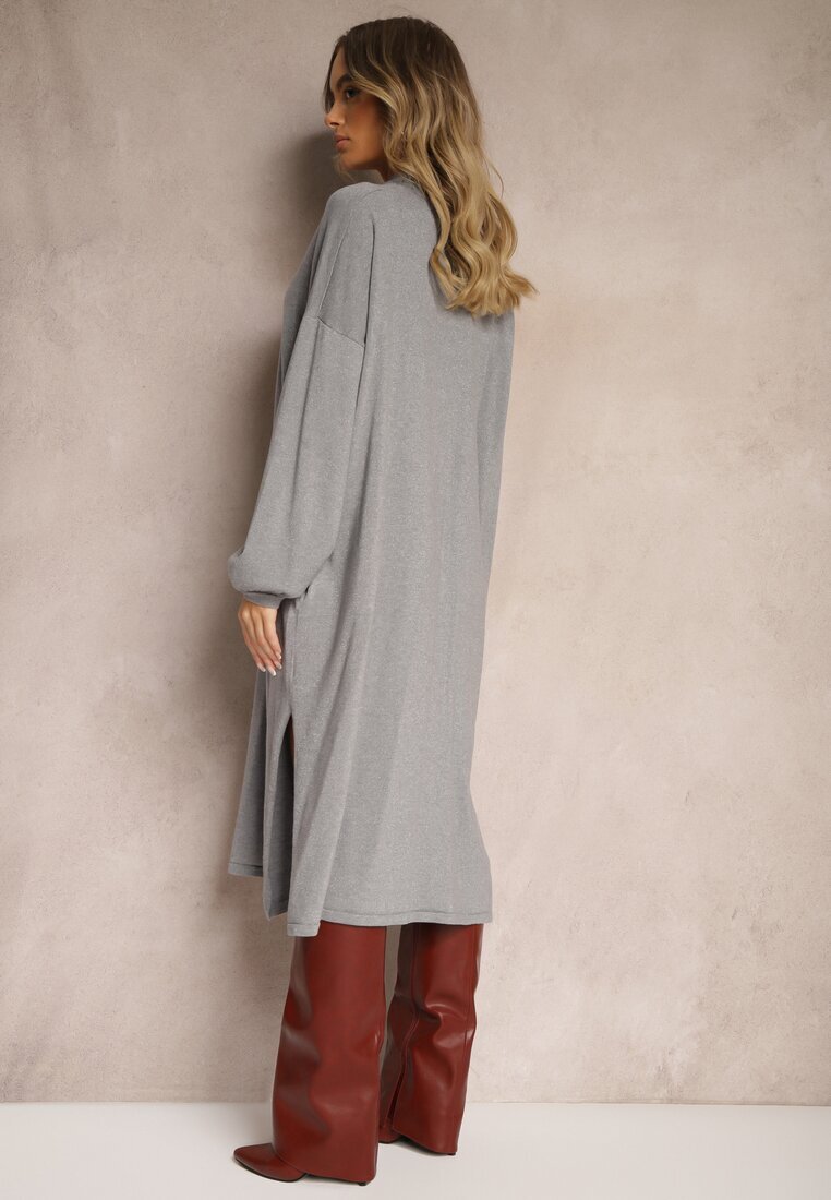 belcci Rochie Gri cu vâscoză croială boxy cu fir metalic Arkiria