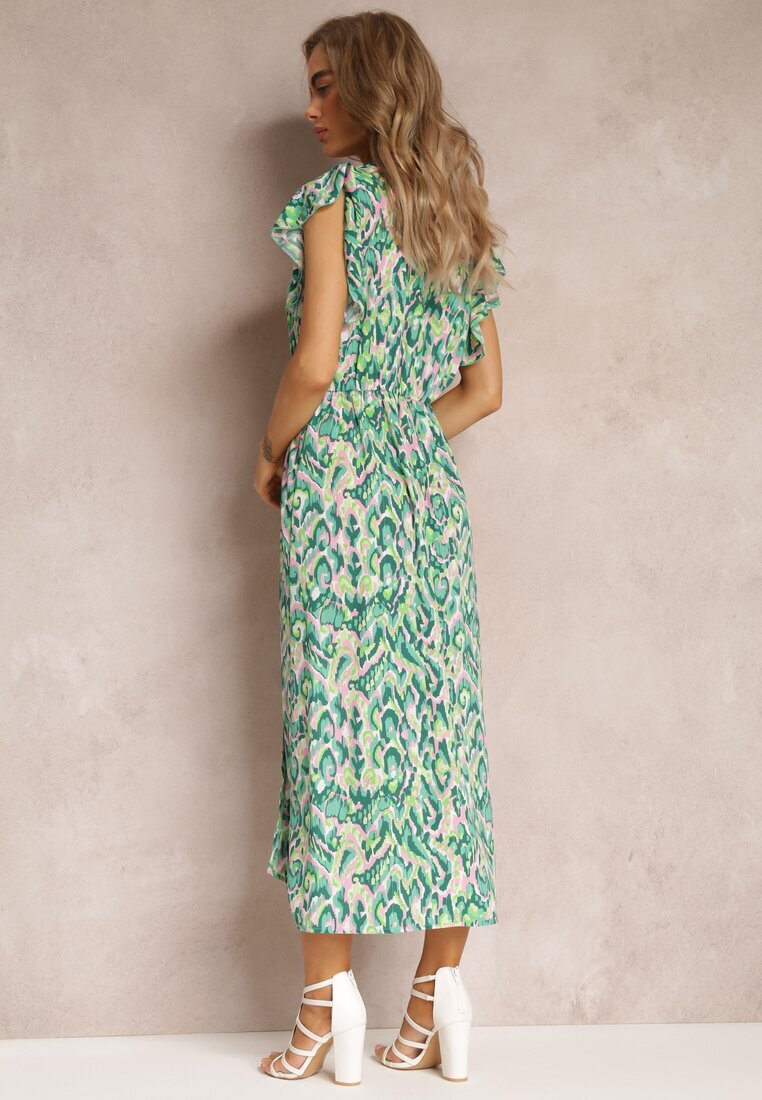 belcci Rochie Verde Maxi Clos cu Decolteu Petrecut și Elastic în Talie Yllia