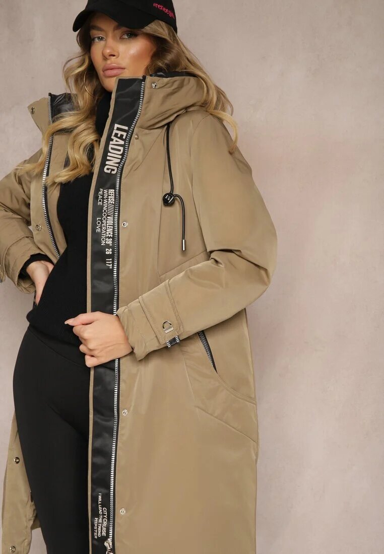 bh forever Geacă Parka Bej închisă cu croială tip cutie glugă și buzunare Kaionna