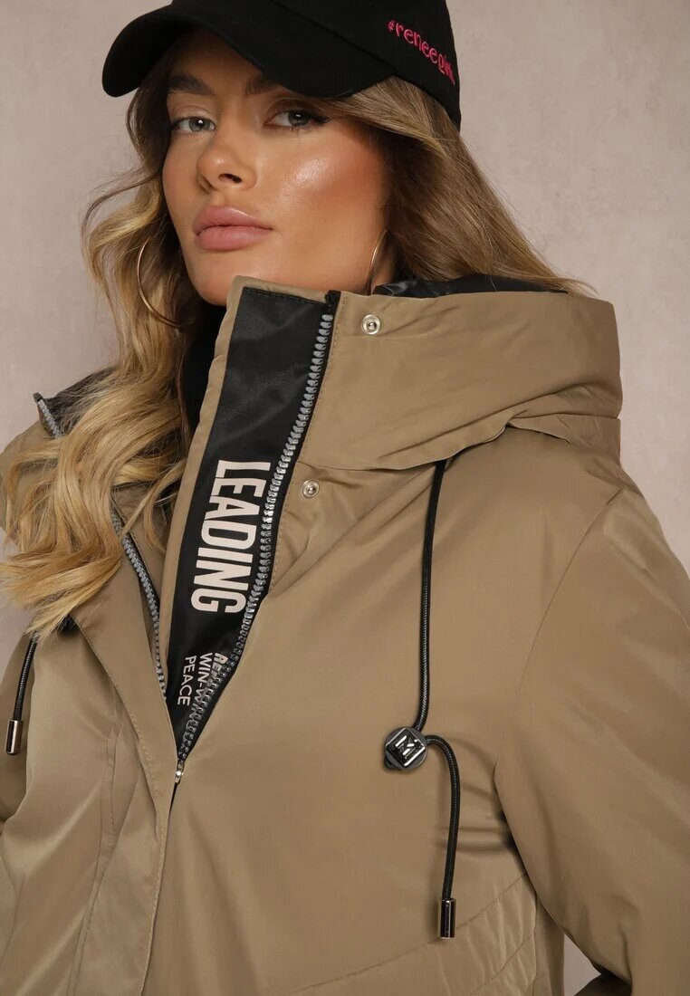bh forever Geacă Parka Bej închisă cu croială tip cutie glugă și buzunare Kaionna
