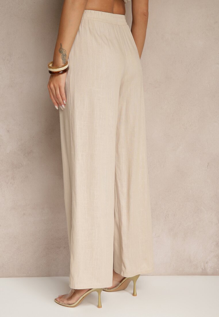 bh forever Pantaloni Bej deschis din in croi larg cu elastic în talie Filarive