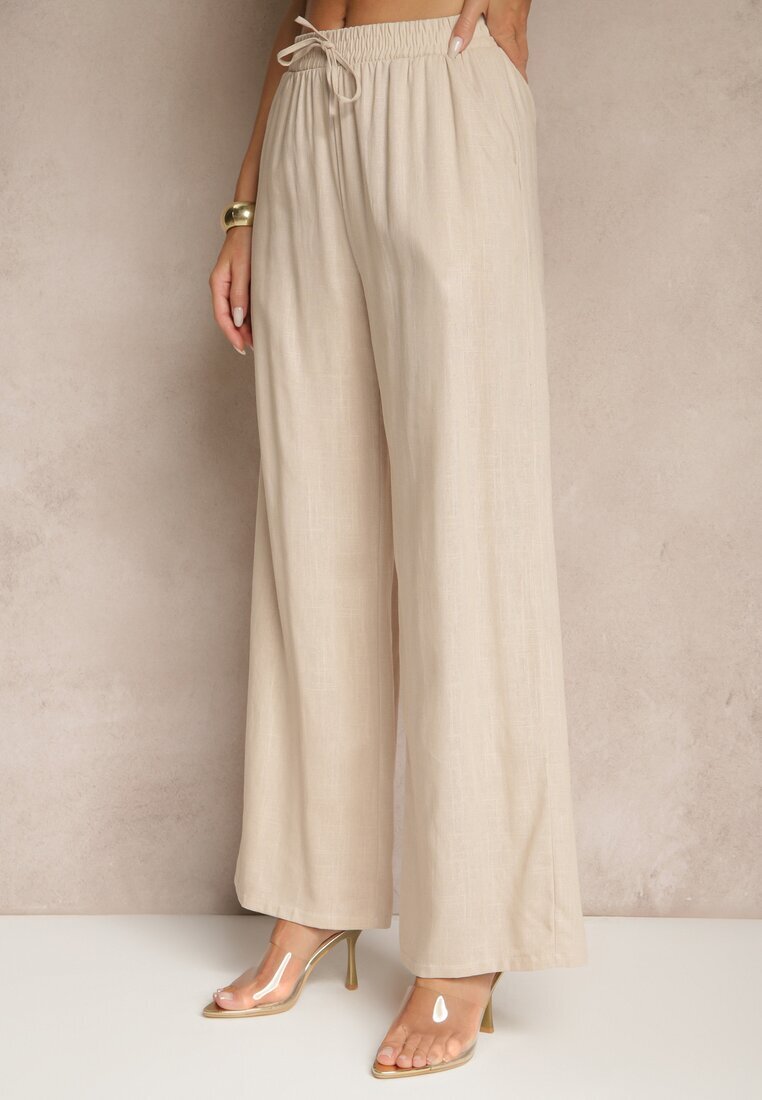 bh forever Pantaloni Bej deschis din in croi larg cu elastic în talie Filarive