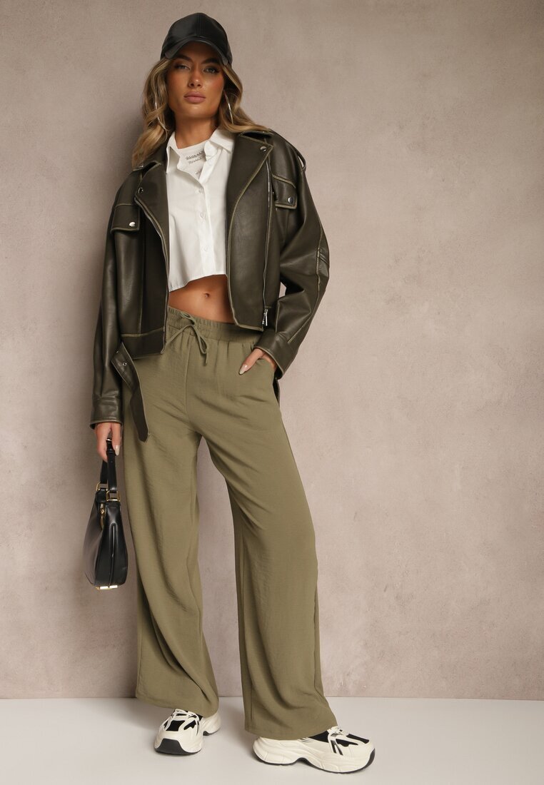 bh forever Pantaloni Verde închis Largi cu craci ampi cu lanț în loc de șnur Ostaria