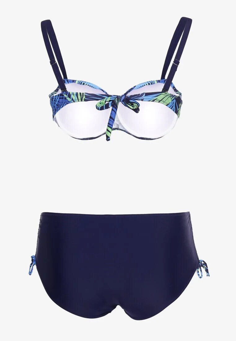  Bikini Bleumarin Din două piese Sutien buretat Chiloți figi Seteria