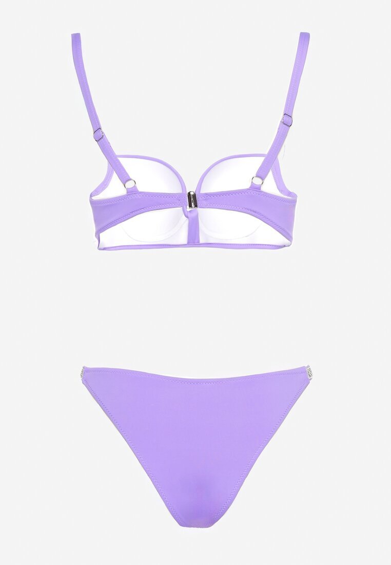  Bikini Mov cu Circonii și Bretele Reglabile Tloen