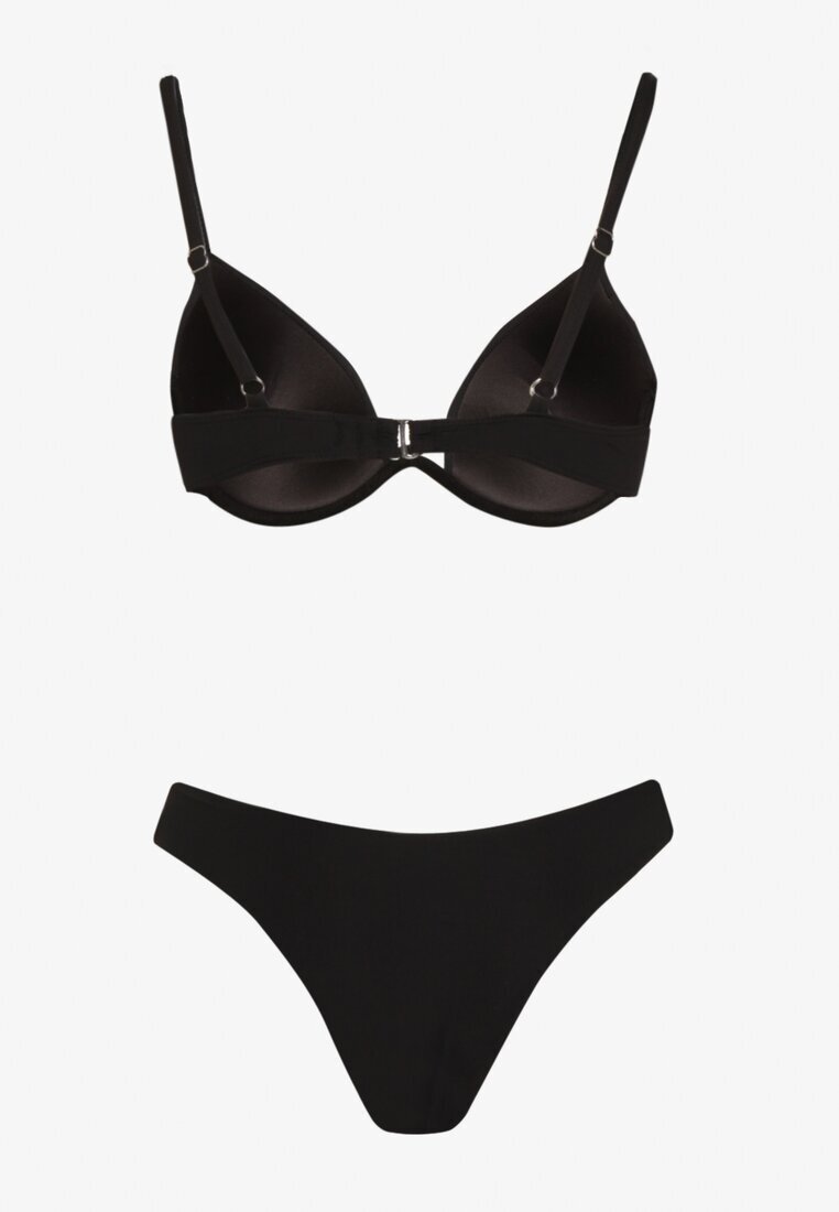  Bikini Negru Sutien întărit cu închidere la spate și Chiloți tip slip Ermarie