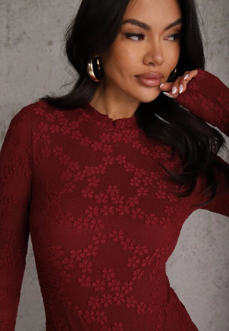 bisou's project Body Bordo Longsleeve din Dantelă cu Bumbac Zenisesa