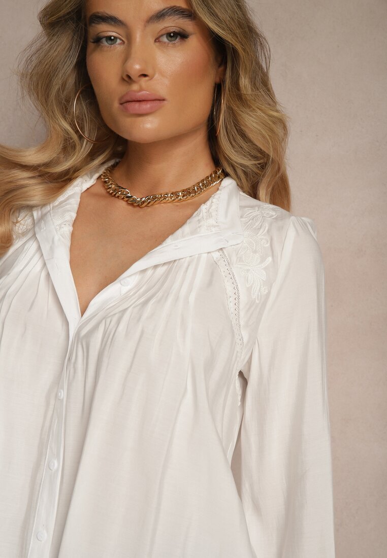 bisou's project Cămașă albă decorată cu model brodat Erinalis