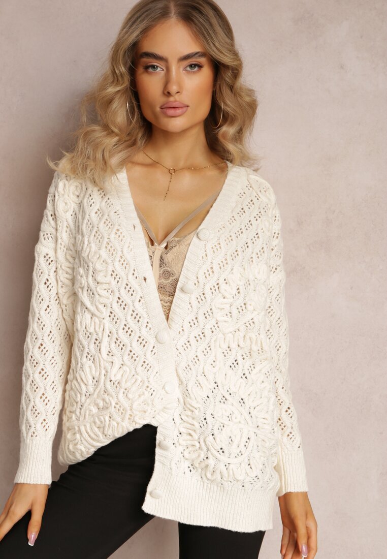 bisou's project Cardigan Bej deschis Ajurat cu nasturi Oreitha