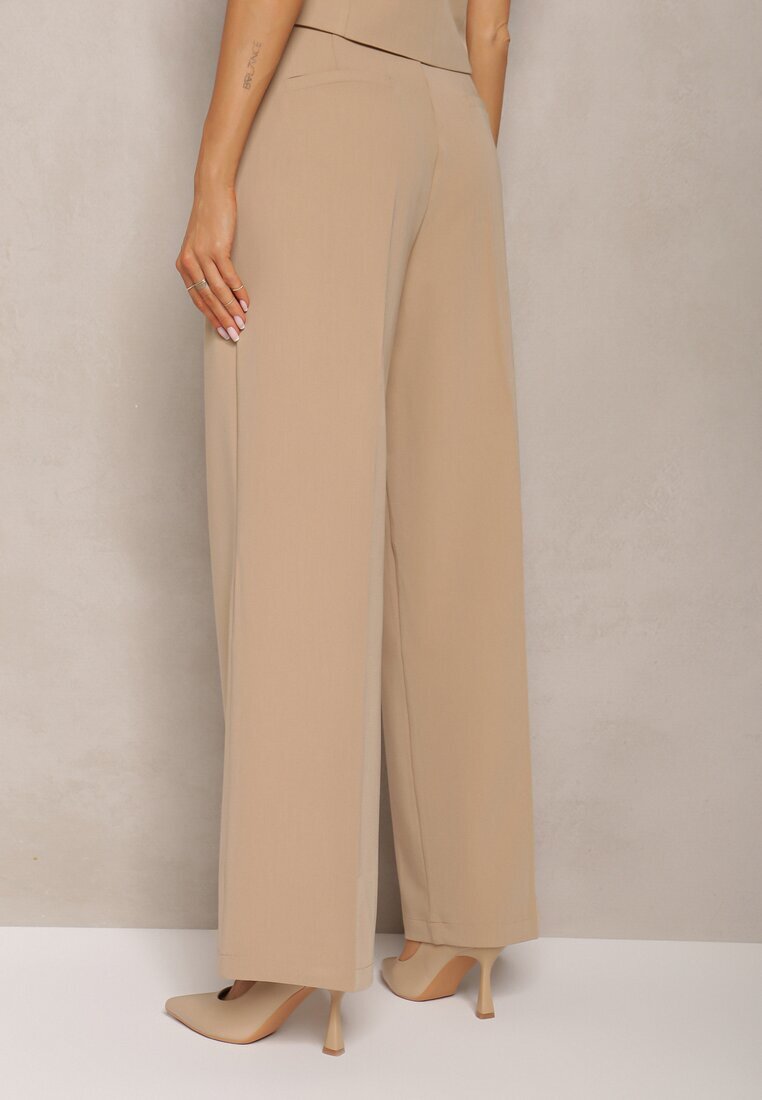 bisou's project Pantaloni bej largi High Waist Seraphella