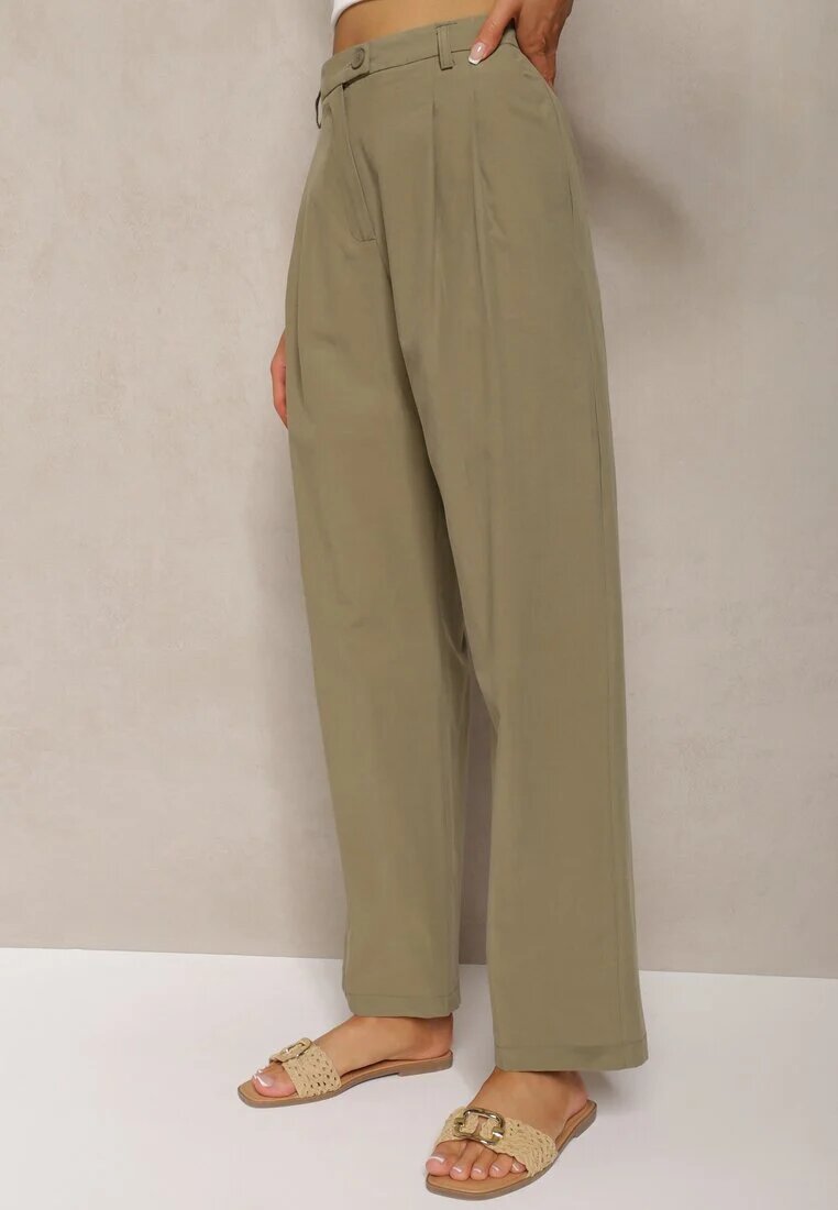 bisou's project Pantaloni De Costum Verzi Din Bumbac Cu Croială Largă Befia