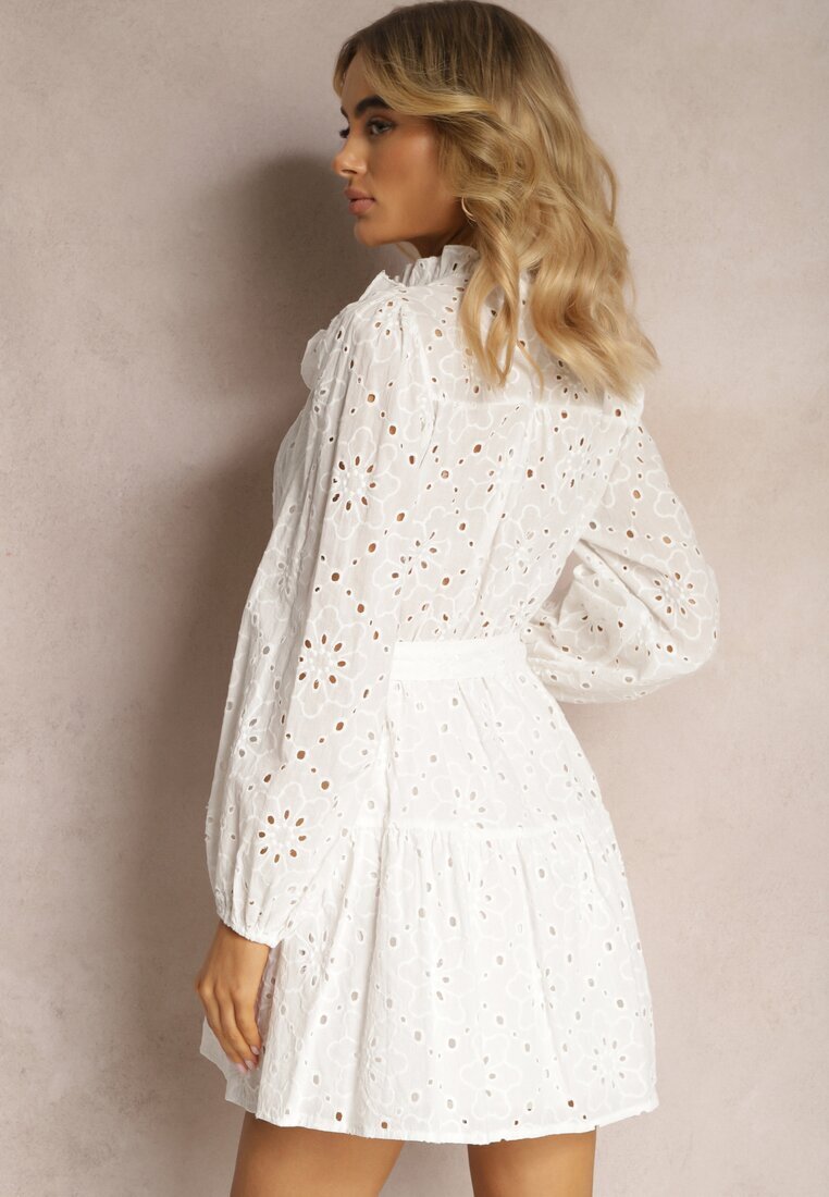 bisou's project Rochie Albă de Bumbac cu Croială Cloș cu Broderie Decorativă Bealiosa
