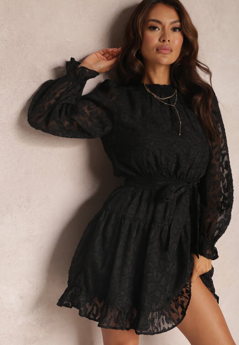 bisou's project Rochie Neagră Dantelată Legată în talie Crella