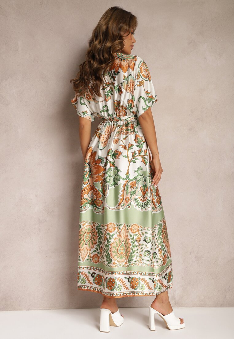 bisou's project Rochie Petrecută Verde Maxi cu elastic în talie și cu fusta evazată Jeanina