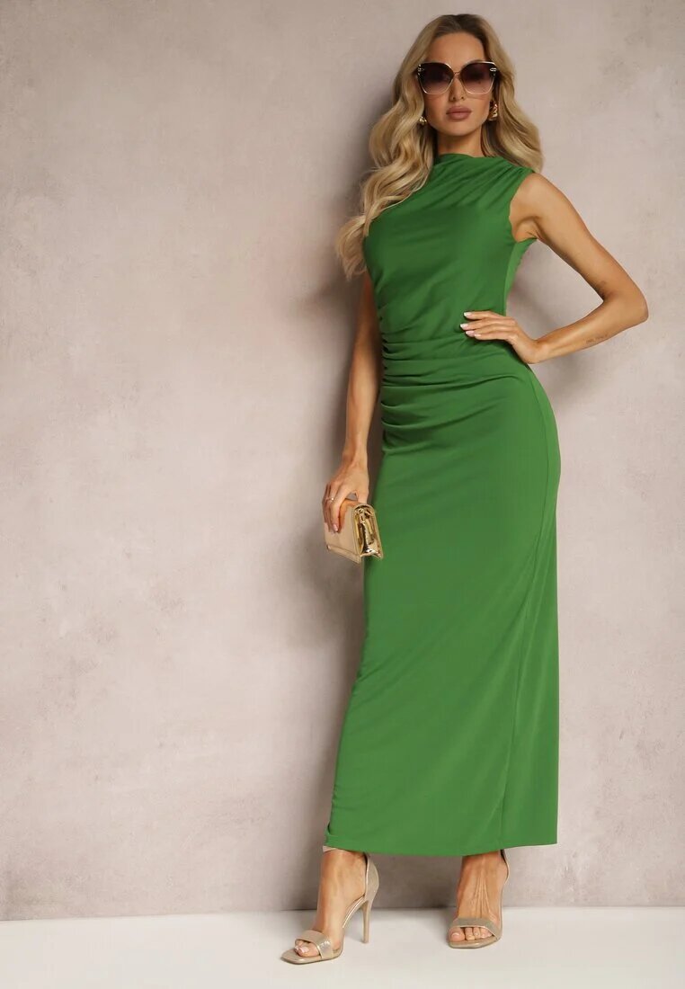 bisou's project Rochie Verde Bodycon Fără Mâneci cu Drapaj Roxelina