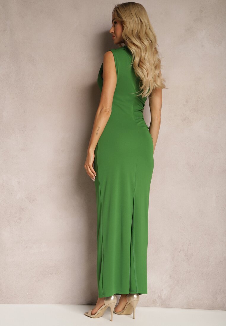 bisou's project Rochie Verde Bodycon Fără Mâneci cu Drapaj Roxelina