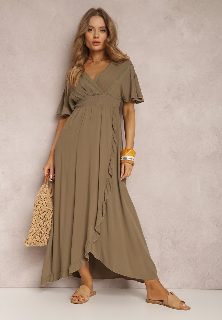 bisou's project Rochie verde închis din viscoză Phaeniore