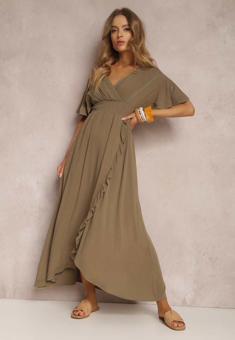 bisou's project Rochie verde închis din viscoză Phaeniore