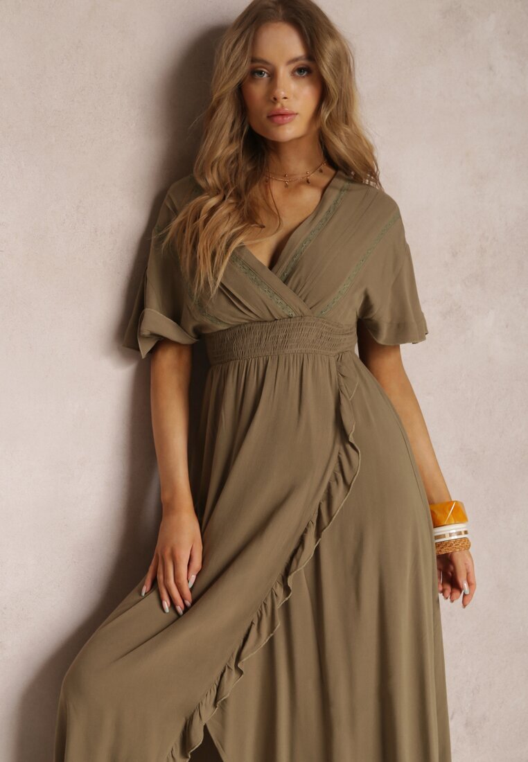 bisou's project Rochie verde închis din viscoză Phaeniore