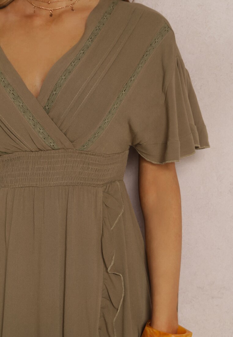 bisou's project Rochie verde închis din viscoză Phaeniore
