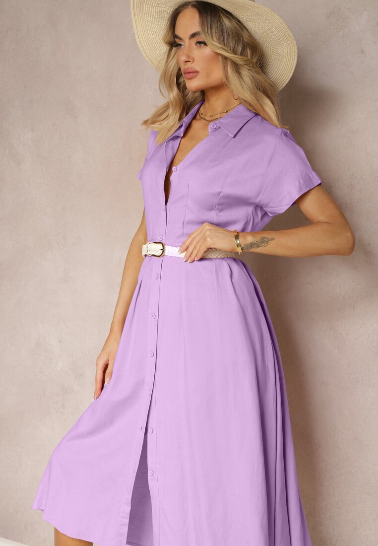 bludeise Rochie Cămașă Mov cu In și Vâscoză Jucilla