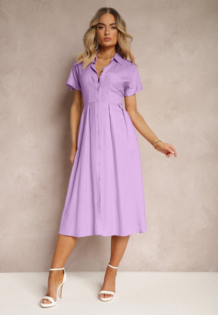 bludeise Rochie Cămașă Mov cu In și Vâscoză Jucilla