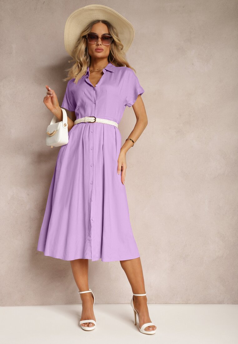 bludeise Rochie Cămașă Mov cu In și Vâscoză Jucilla